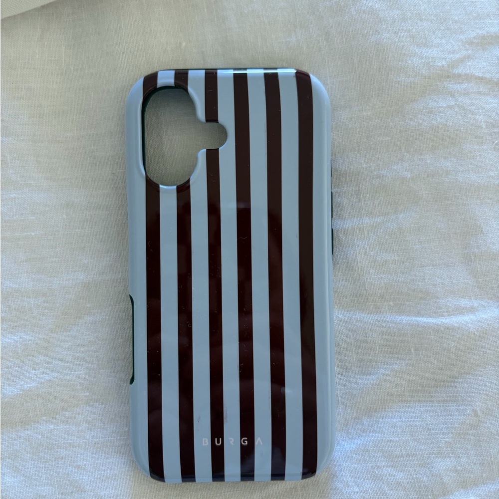 Burga Striped Phone Case - Blue and Brown, iPhone 17